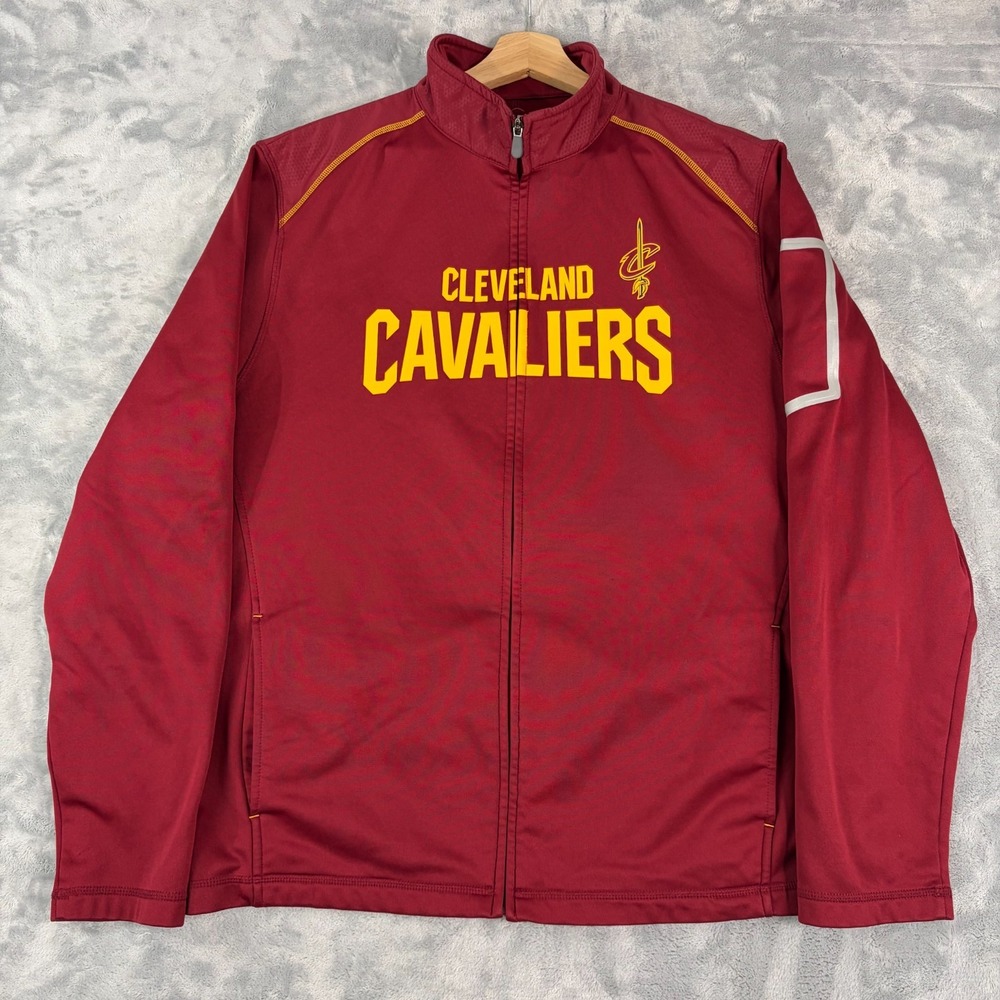 Majestic Cleveland Cavaliers Full Zip Jacket Men's XL Thermabase Red Yellow